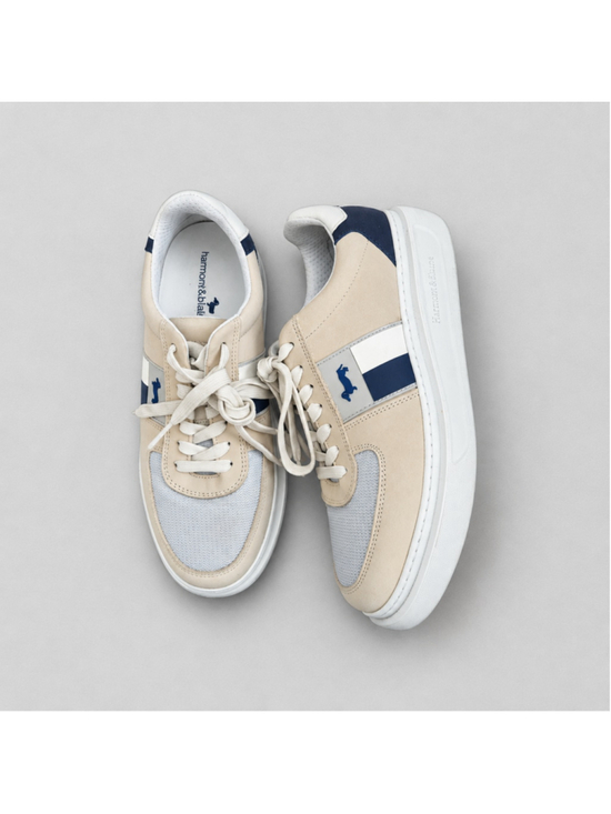 Harmont & Blaine Other - Men's Harmont & Blaine Sneakers in Beige and Blue with Side Logo